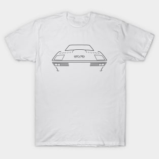 TVR Tasmin 1980s classic sports car black outline graphic T-Shirt